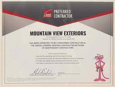 Owens Corning Preferred Contractor - Mountain View Exteriors